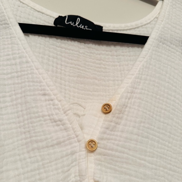Lulu's White Button-Down Women's Top - Picture 7 of 7